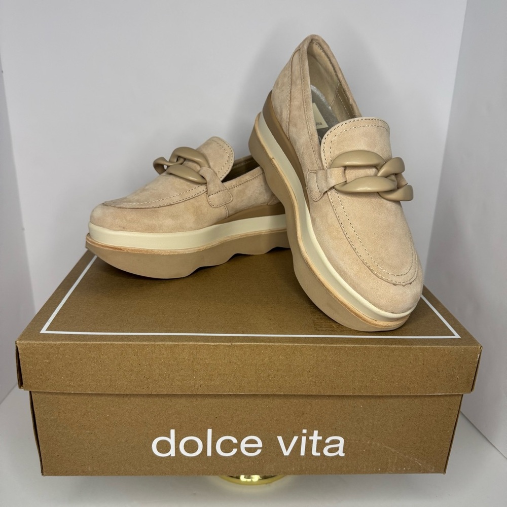 Dolce Vita Jaksen Platform Loafers – Size 6 – Dune Suede – NIB - Picture 6 of 13